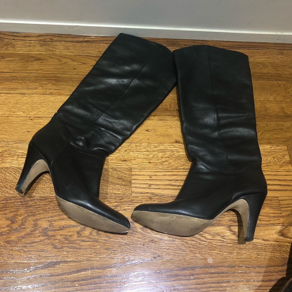 Steve Madden Black  Leather Boots